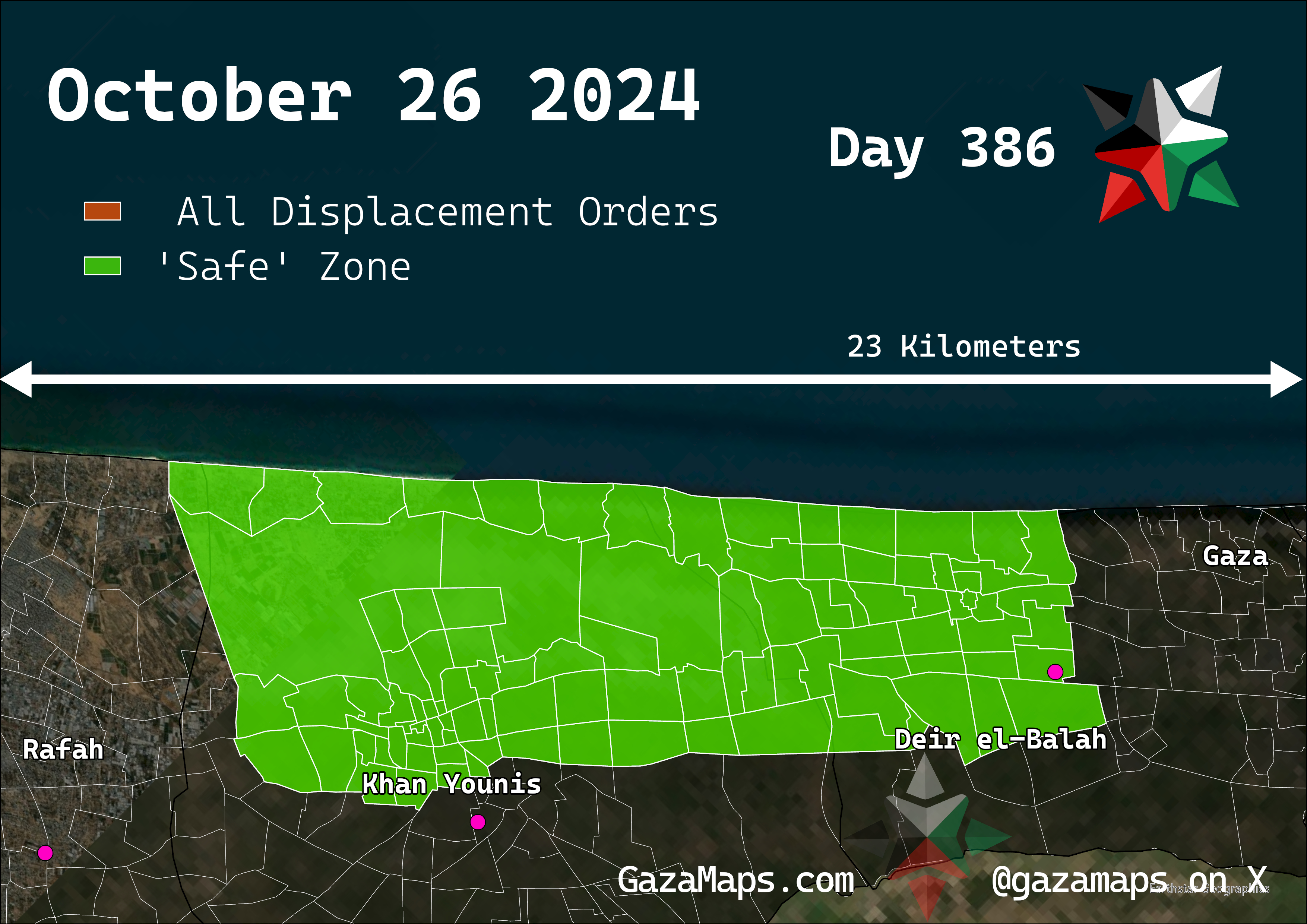 GazaMaps original map, based on IDF displacement order from 26 October 2024